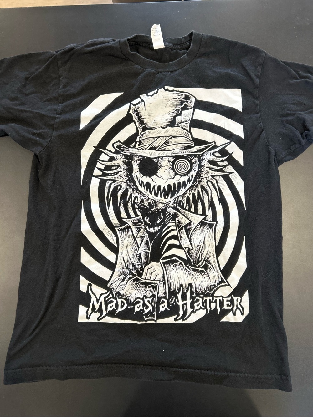 Tultex Black & White Mad as a Hatter Graphic Tee